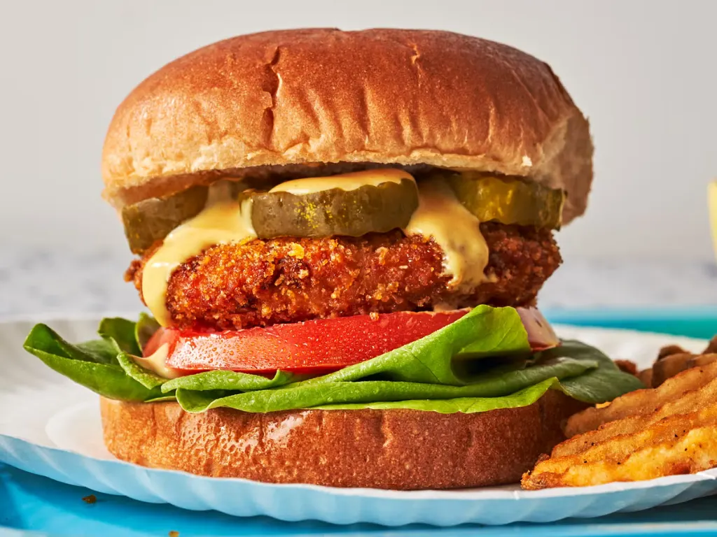 Chicken patty lava burger